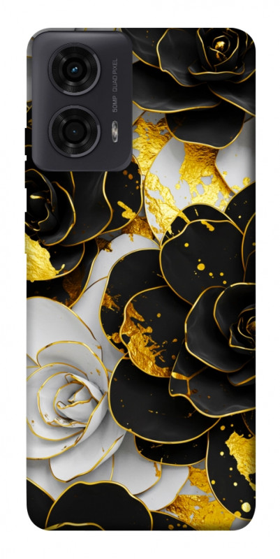 Чехол itsPrint Flower black-white для Motorola Moto G24, цветы, купить оптом с доставкой