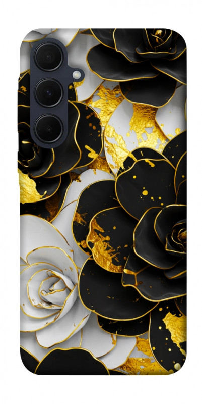 Чехол itsPrint Flower black-white для Samsung Galaxy A35, цветы, купить оптом с доставкой
