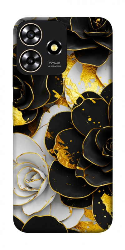 Чехол itsPrint Flower black-white для ZTE Blade A73 4G, цветы, купить оптом с доставкой