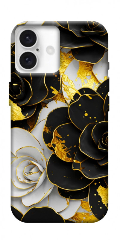 Чехол itsPrint Flower black-white для Apple iPhone 16 (6.1"), цветы, купить оптом с доставкой
