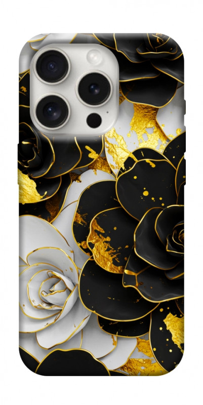 Чехол itsPrint Flower black-white для Apple iPhone 16 Pro (6.3"), цветы, купить оптом с доставкой