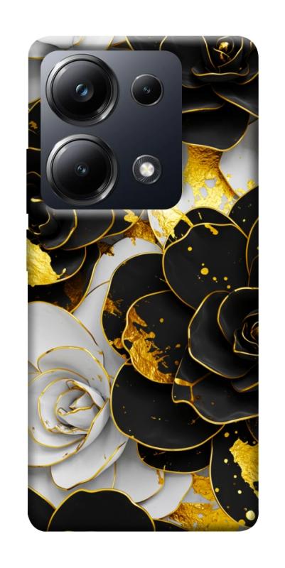Чехол itsPrint Flower black-white для Xiaomi Redmi 13 4G / Poco M6 4G, цветы, купить оптом с доставкой