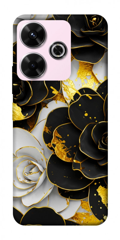 Чехол itsPrint Flower black-white для Xiaomi Redmi 13 4G / Poco M6 4G, цветы, купить оптом с доставкой