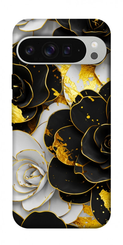 Чехол itsPrint Flower black-white для Google Pixel 9 Pro XL, цветы, купить оптом с доставкой