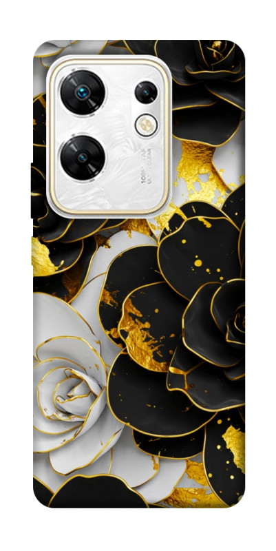 Чехол itsPrint Flower black-white для Infinix Zero 30 4G, цветы, купить оптом с доставкой