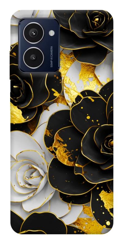 Чехол itsPrint Flower black-white для HMD Pulse Pro, цветы, купить оптом с доставкой