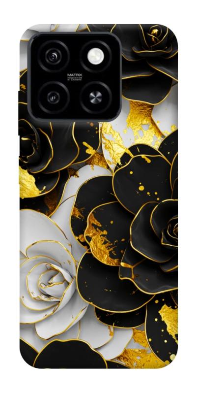 Чехол itsPrint Flower black-white для ZTE Blade A55 4G, цветы, купить оптом с доставкой