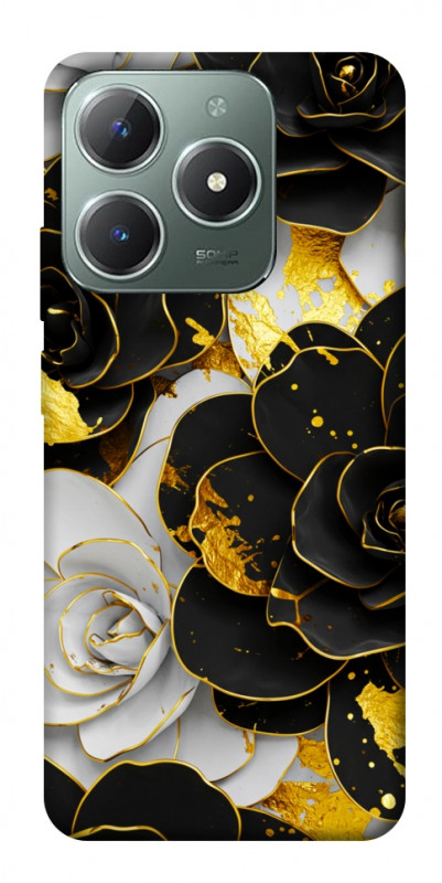 Чехол itsPrint Flower black-white для Realme C61 4G, цветы, купить оптом с доставкой