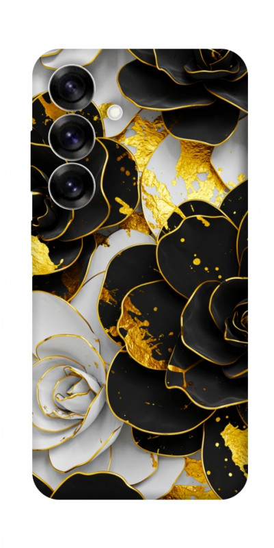 Чехол itsPrint Flower black-white для Samsung Galaxy S25+, цветы, купить оптом с доставкой