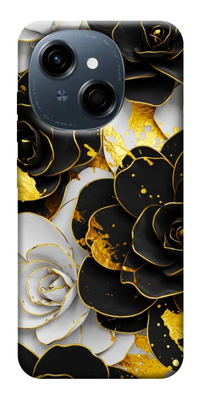 Чехол itsPrint Flower black-white для TECNO Spark Go 1, цветы, купить оптом с доставкой
