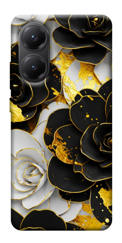 Чехол itsPrint Flower black-white для Xiaomi Poco X7 Pro, цветы, купить оптом с доставкой