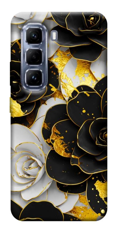 Чохол itsPrint Flower black-white для Infinix Hot 50 Pro, квіти, купити оптом з доставкою