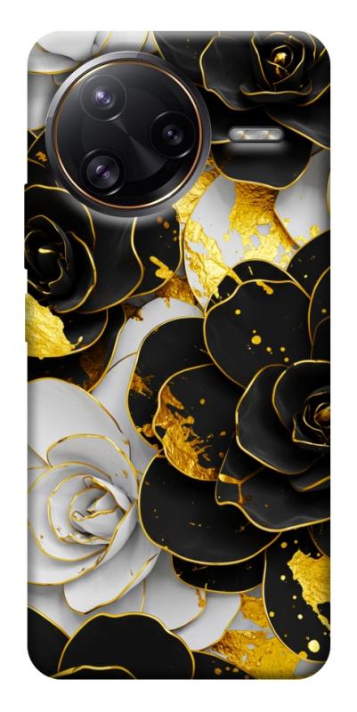 Чехол itsPrint Flower black-white для Xiaomi Poco F7, цветы, купить оптом с доставкой