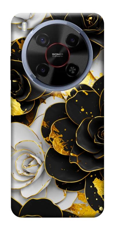Чехол itsPrint Flower black-white для ZTE Nubia V70 Max, цветы, купить оптом с доставкой