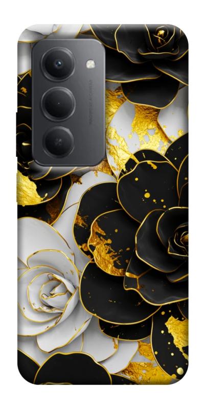 Чехол itsPrint Flower black-white для Xiaomi Redmi 15 (Global), цветы, купить оптом с доставкой