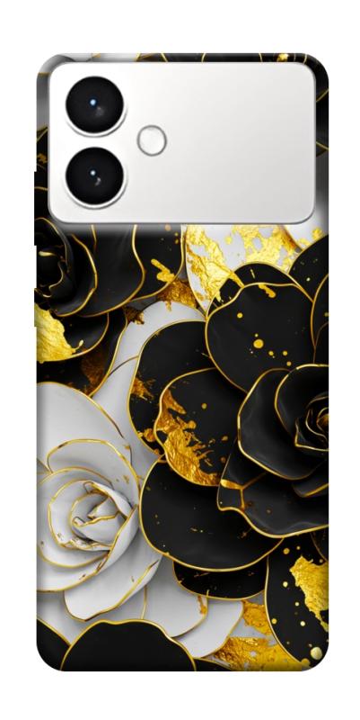 Чехол itsPrint Flower black-white для Samsung Galaxy S26+, цветы, купить оптом с доставкой
