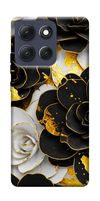 Чехол itsPrint Flower black-white для Motorola Moto G86 Power, цветы, купить оптом с доставкой