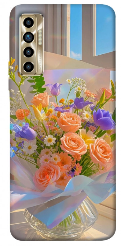 Чехол itsPrint Яркий букет для TECNO Camon 17P, цветы, купить оптом с доставкой