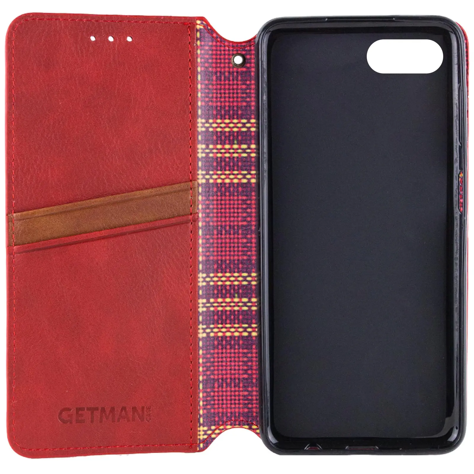 Кожаный чехол-книжка GETMAN Cubic (PU) для Apple iPhone 7 / 8 / SE (2020) (4.7"), Красный 2, Искусственная кожа, купить оптом с доставкой