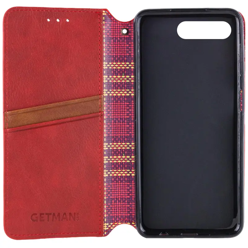 Кожаный чехол-книжка GETMAN Cubic (PU) для Apple iPhone 7 plus / 8 plus (5.5"), Красный 2, Искусственная кожа, купить оптом с доставкой