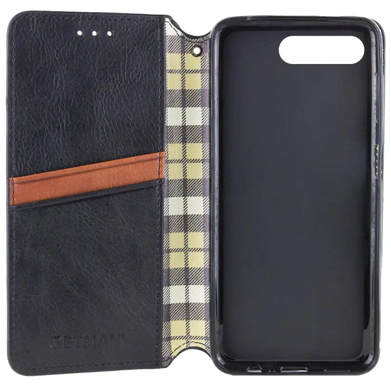 Кожаный чехол-книжка GETMAN Cubic (PU) для Apple iPhone 7 plus / 8 plus (5.5"), Черный 2, Искусственная кожа, купить оптом с доставкой