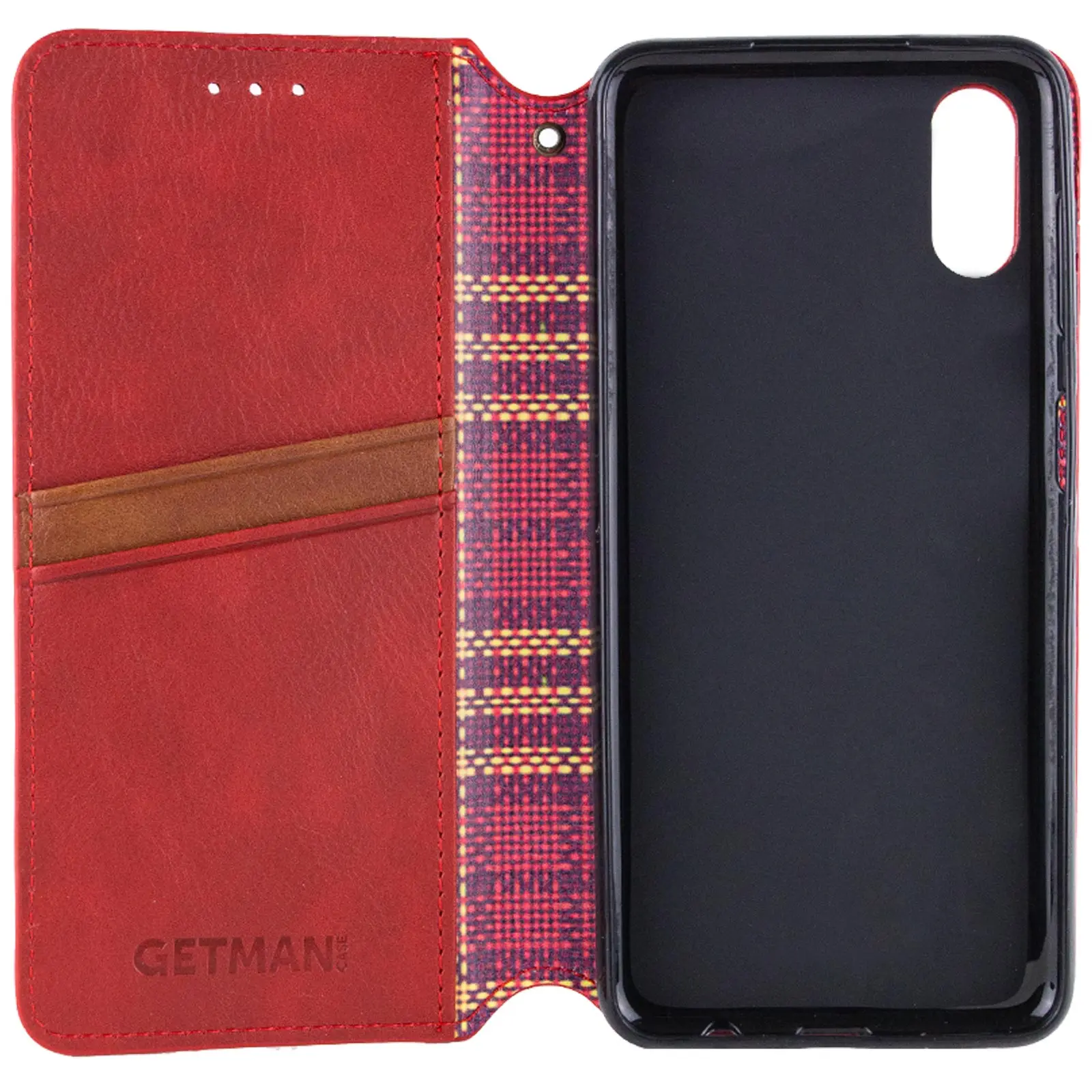 Кожаный чехол-книжка GETMAN Cubic (PU) для Apple iPhone X / XS (5.8"), Красный 2, Искусственная кожа, купить оптом с доставкой