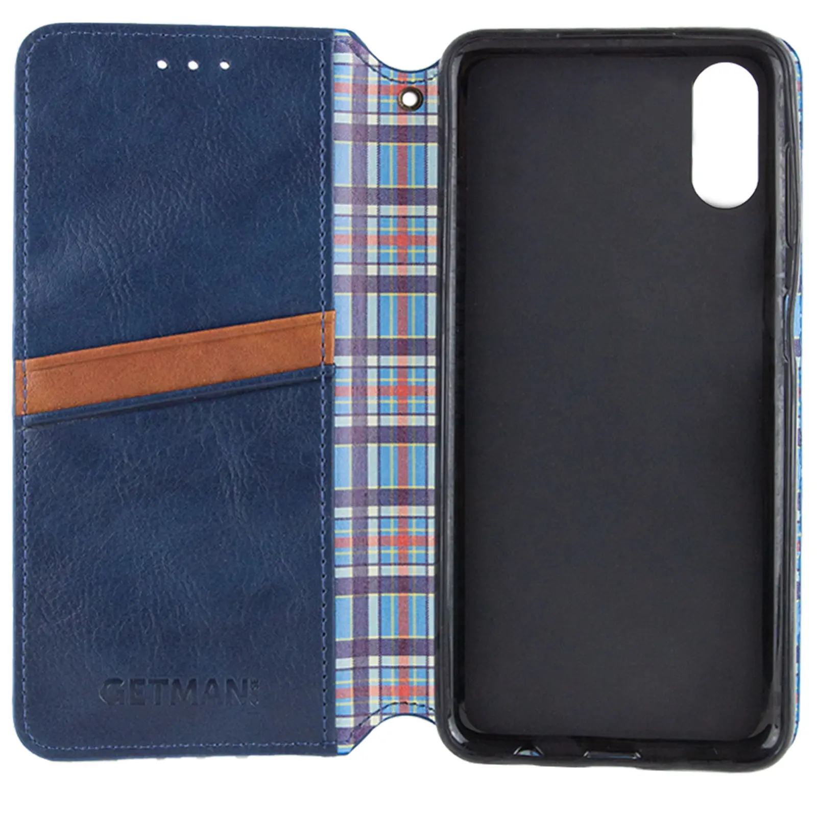 Кожаный чехол-книжка GETMAN Cubic (PU) для Apple iPhone X / XS (5.8"), Синий 3, Искусственная кожа, купить оптом с доставкой