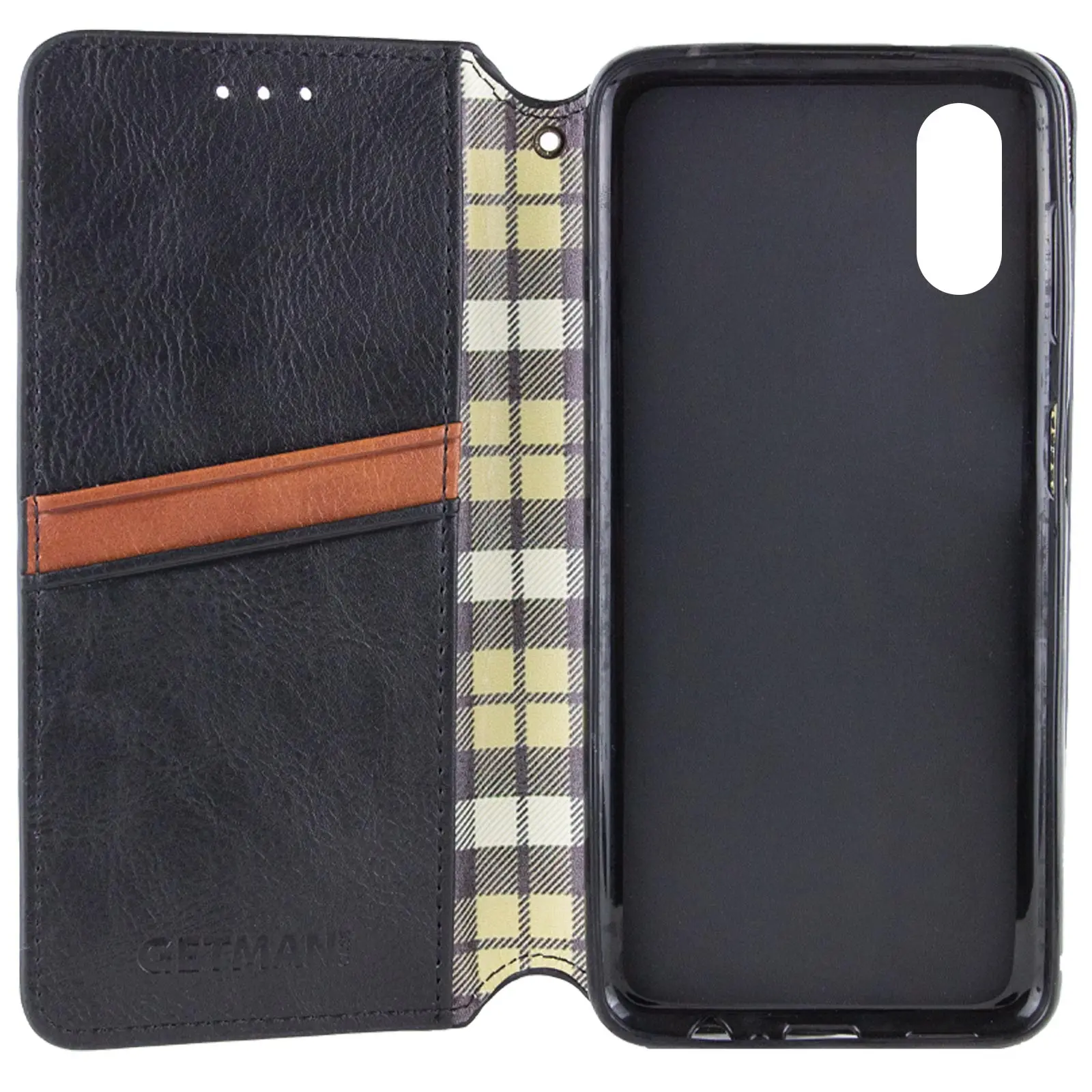 Кожаный чехол-книжка GETMAN Cubic (PU) для Apple iPhone XR (6.1"), Черный 2, Искусственная кожа, купить оптом с доставкой