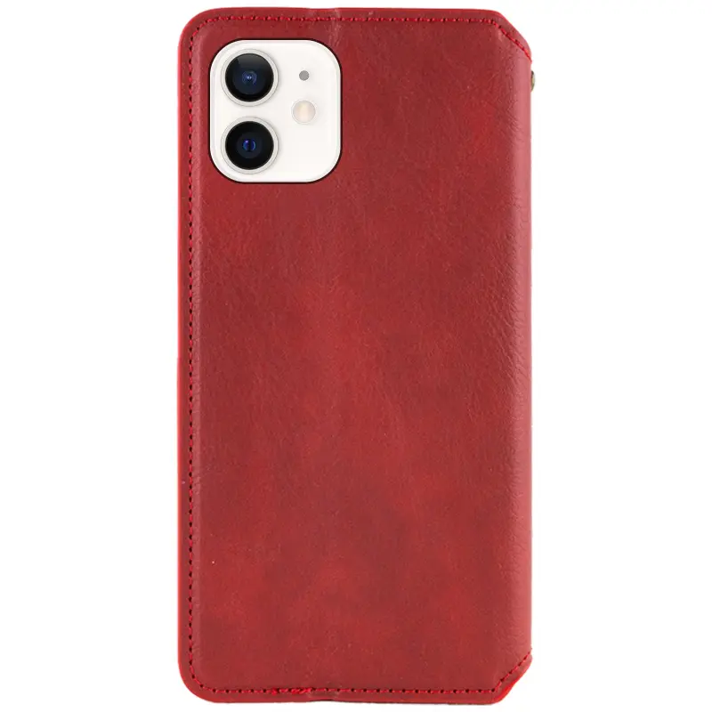 Шкіряний чохол-книжка GETMAN Cubic (PU) для Apple iPhone 11 (6.1"), Червоний 1, Штучна шкіра, купити оптом з доставкою