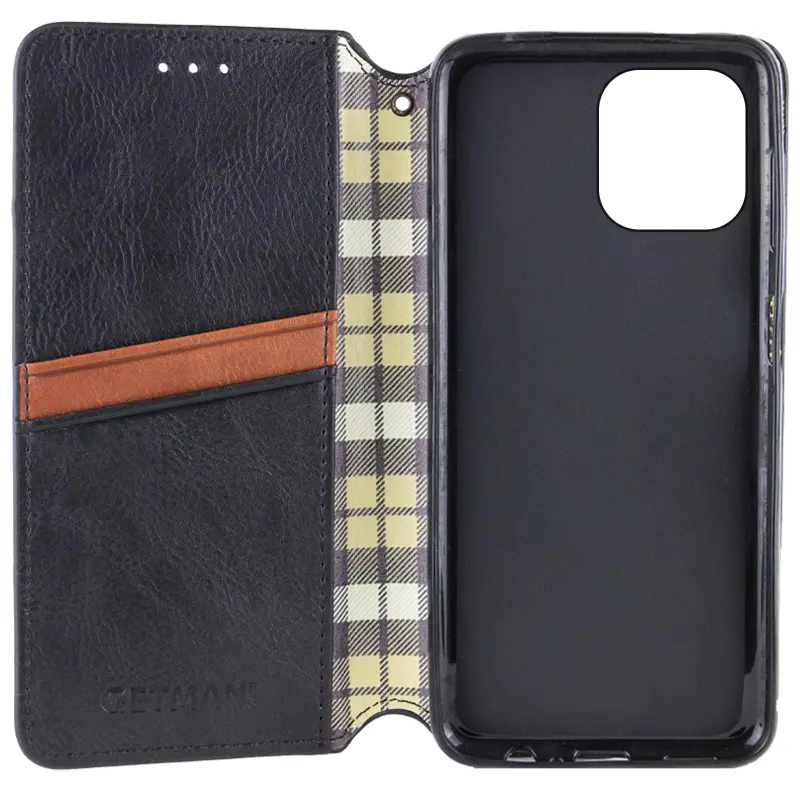 Кожаный чехол-книжка GETMAN Cubic (PU) для Apple iPhone 11 Pro Max (6.5"), Черный 2, Искусственная кожа, купить оптом с доставкой