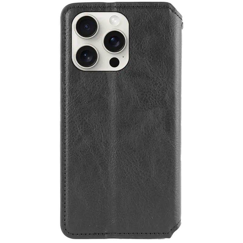 Шкіряний чохол-книжка GETMAN Cubic (PU) для Apple iPhone 13 Pro Max (6.7"), Чорний 1, Штучна шкіра, купити оптом з доставкою