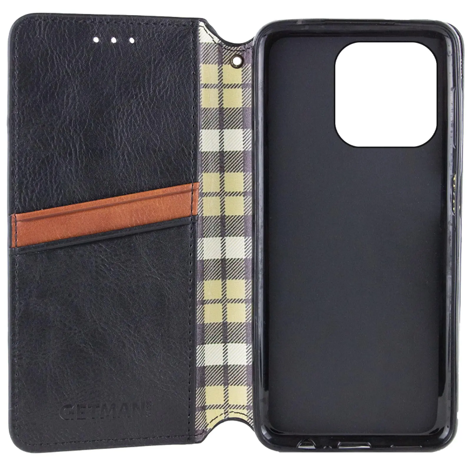Шкіряний чохол-книжка GETMAN Cubic (PU) для Apple iPhone 13 Pro Max (6.7"), Чорний 2, Штучна шкіра, купити оптом з доставкою