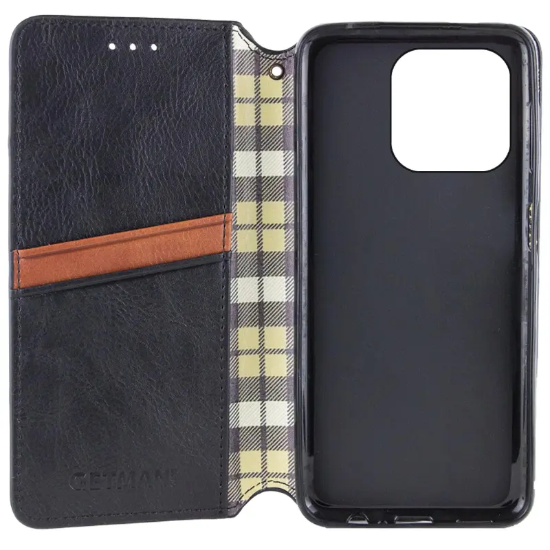 Шкіряний чохол-книжка GETMAN Cubic (PU) для Apple iPhone 13 Pro (6.1"), Чорний 2, Штучна шкіра, купити оптом з доставкою