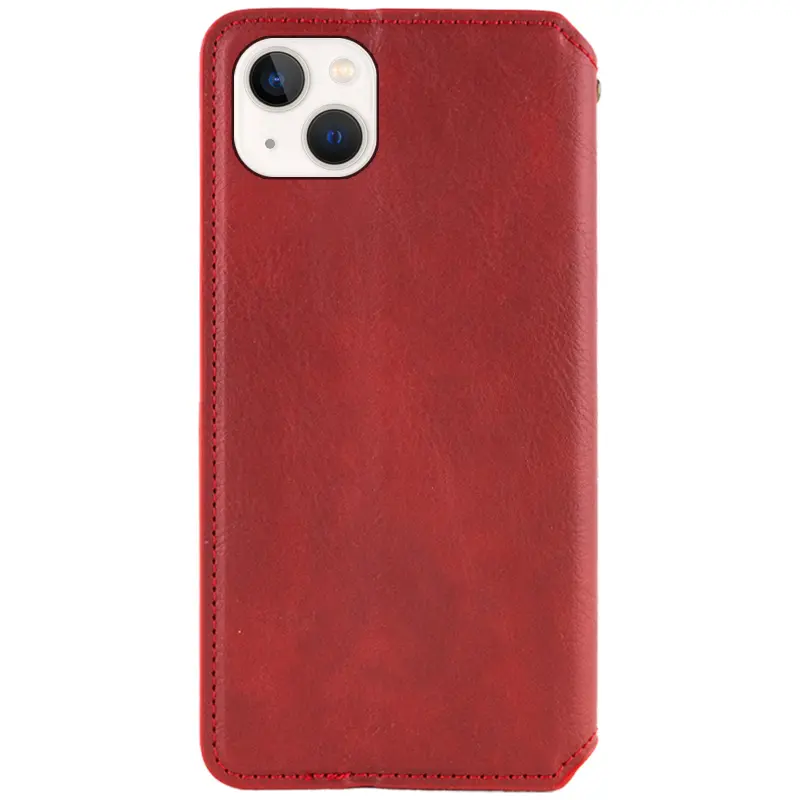 Шкіряний чохол-книжка GETMAN Cubic (PU) для Apple iPhone 13 / 14 (6.1"), Червоний 1, Штучна шкіра, купити оптом з доставкою