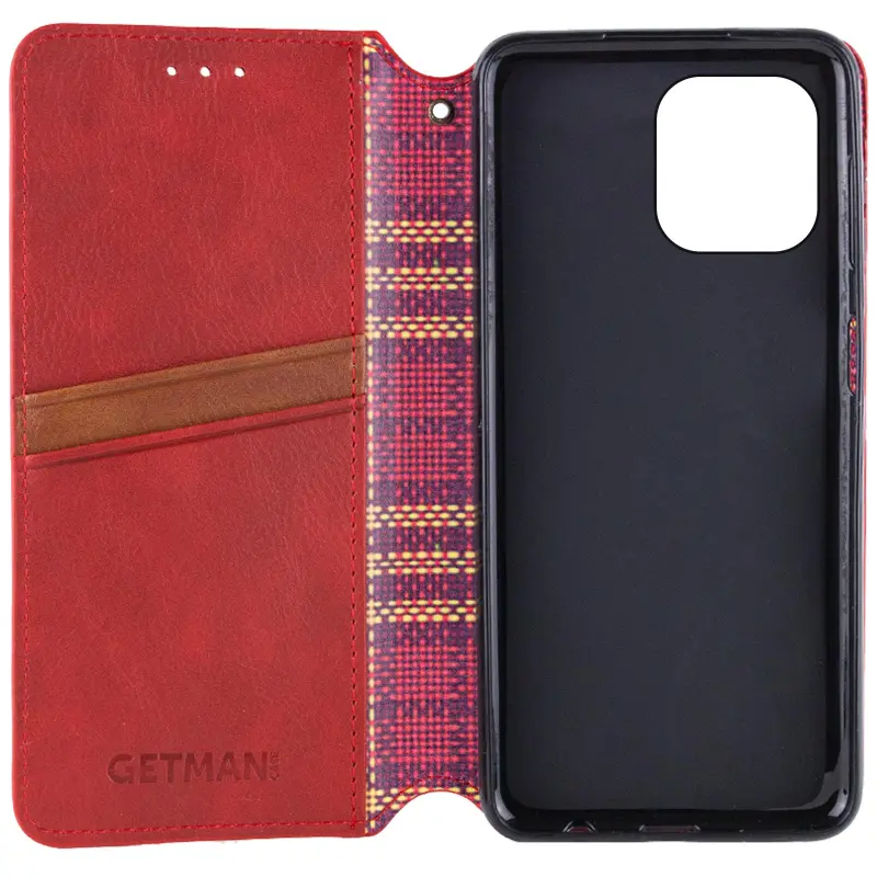 Шкіряний чохол-книжка GETMAN Cubic (PU) для Apple iPhone 13 / 14 (6.1"), Червоний 2, Штучна шкіра, купити оптом з доставкою