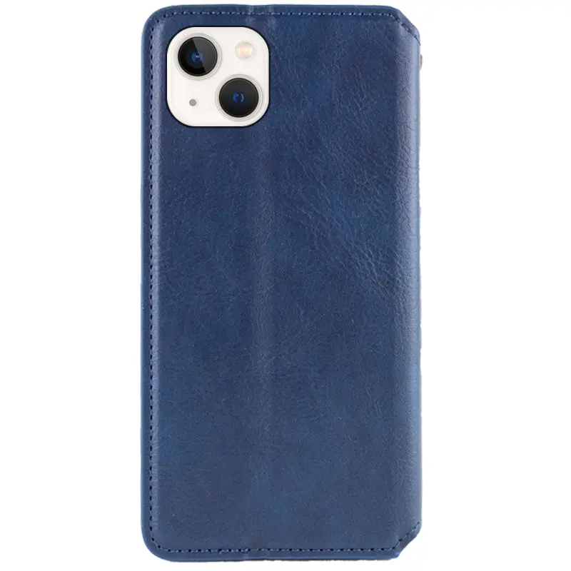 Шкіряний чохол-книжка GETMAN Cubic (PU) для Apple iPhone 13 / 14 (6.1"), Синій 1, Штучна шкіра, купити оптом з доставкою