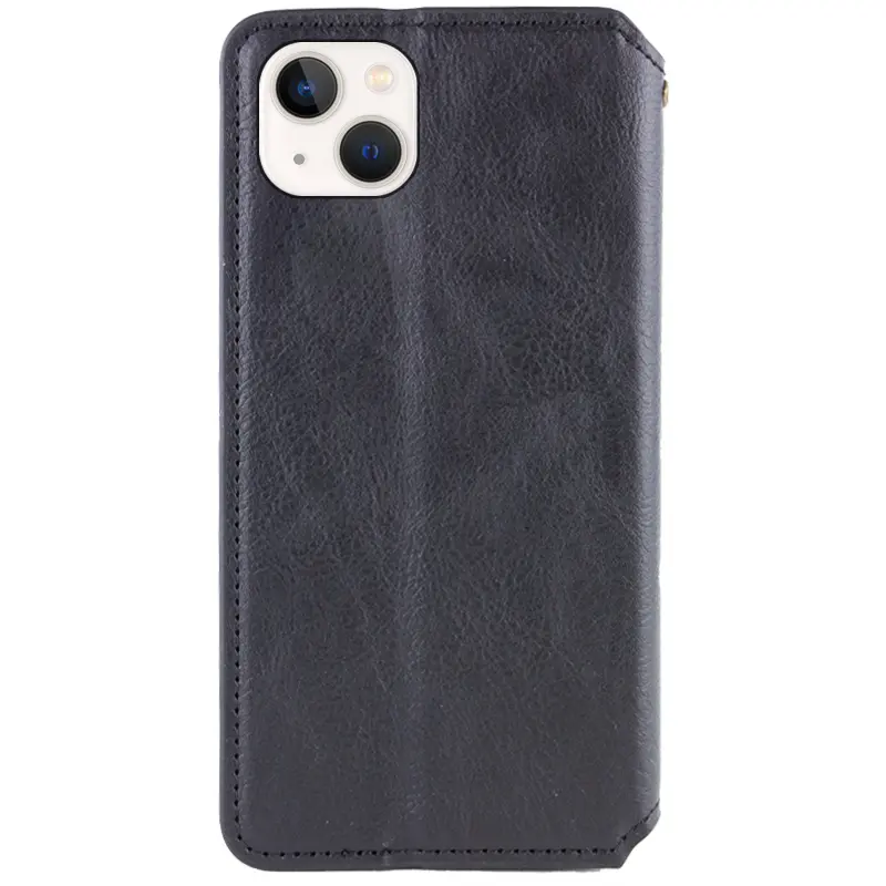 Шкіряний чохол-книжка GETMAN Cubic (PU) для Apple iPhone 13 / 14 (6.1"), Чорний 1, Штучна шкіра, купити оптом з доставкою