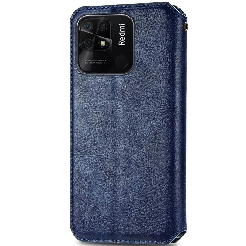 Кожаный чехол-книжка GETMAN Cubic (PU) для Xiaomi Redmi 10A, Синий 1, Искусственная кожа, купить оптом с доставкой