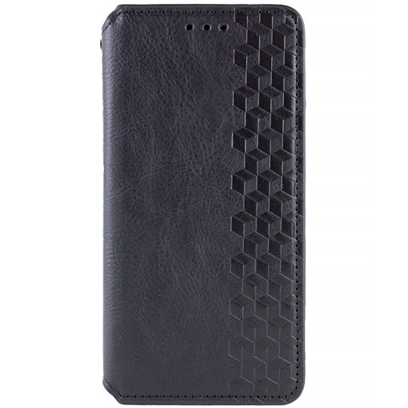 Кожаный чехол-книжка GETMAN Cubic (PU) для Apple iPhone 15 (6.1"), Черный, Искусственная кожа, купить оптом с доставкой