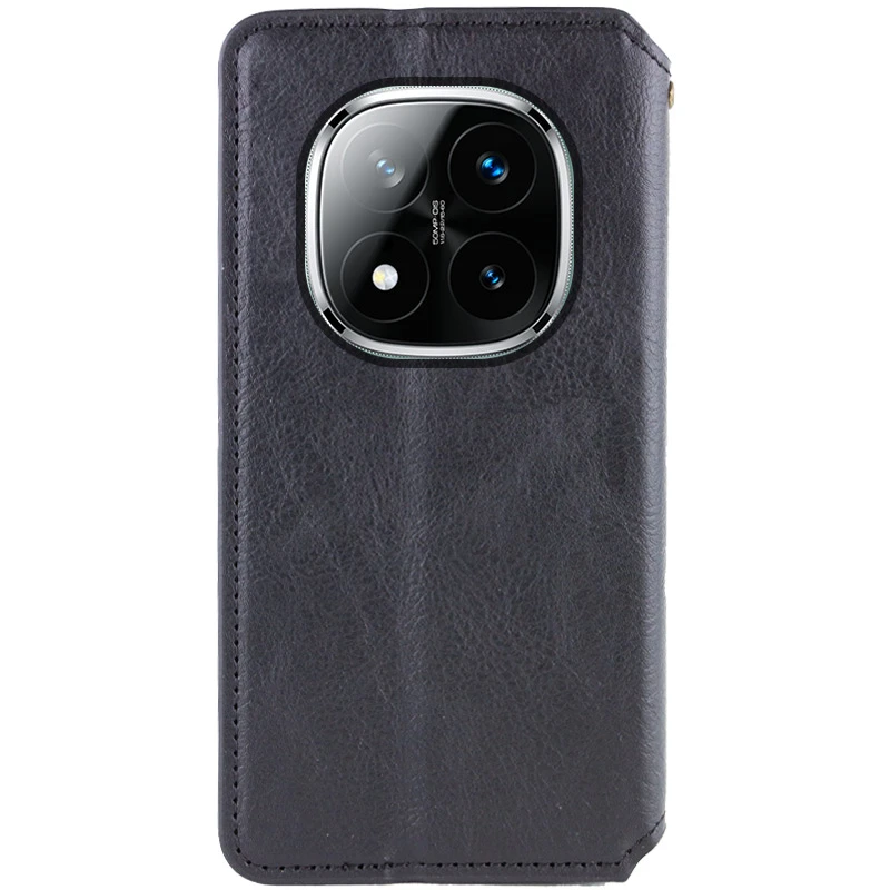 Кожаный чехол-книжка GETMAN Cubic (PU) для Xiaomi Redmi Note 14 Pro 5G / 14 Pro+, Черный 2, Искусственная кожа, купить оптом с доставкой