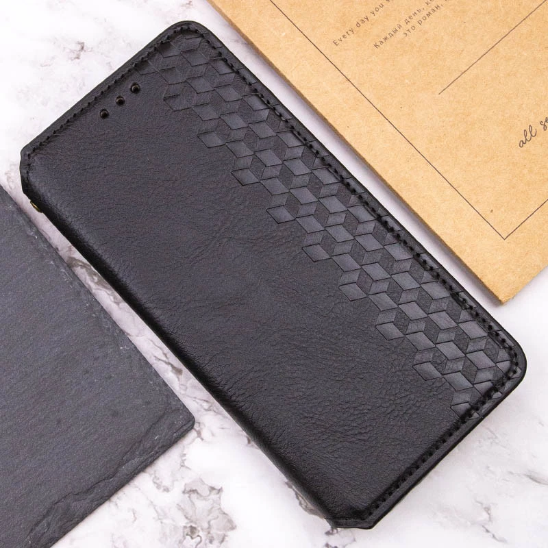 Кожаный чехол-книжка GETMAN Cubic (PU) для Xiaomi Redmi Note 14 Pro 5G / 14 Pro+, Черный 4, Искусственная кожа, купить оптом с доставкой
