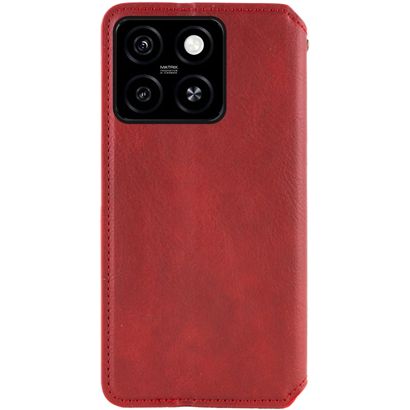 Кожаный чехол-книжка GETMAN Cubic (PU) для Motorola Moto G75 5G, Красный 2, Искусственная кожа, купить оптом с доставкой
