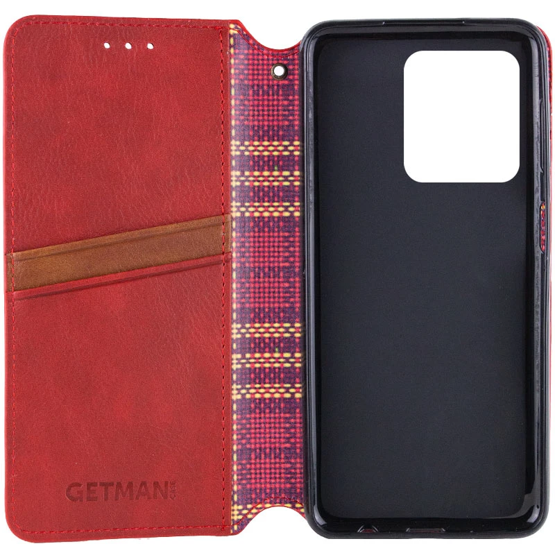 Кожаный чехол-книжка GETMAN Cubic (PU) для Motorola Moto G75 5G, Красный 5, Искусственная кожа, купить оптом с доставкой