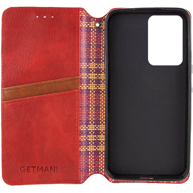 Кожаный чехол-книжка GETMAN Cubic (PU) для Motorola Moto G05 / E15, Красный 2, Искусственная кожа, купить оптом с доставкой