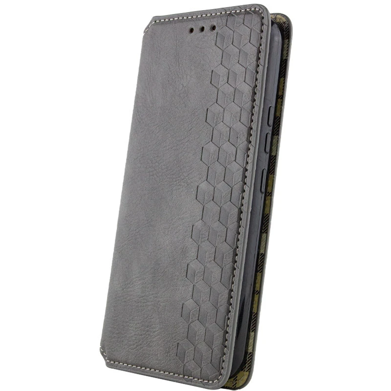 Кожаный чехол-книжка GETMAN Cubic (PU) для Motorola Moto G05 / E15, Серый 1, Искусственная кожа, купить оптом с доставкой