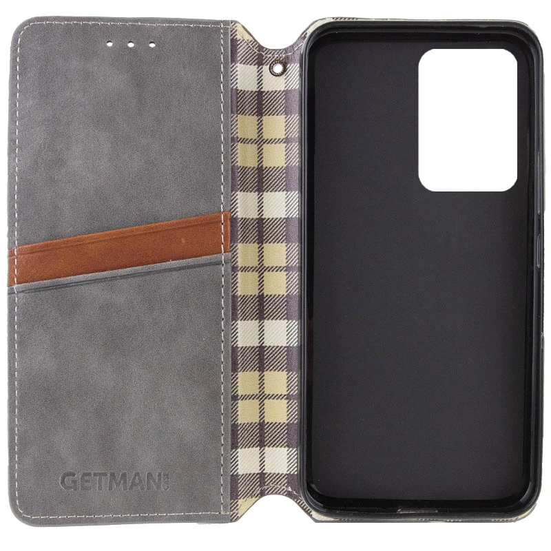 Кожаный чехол-книжка GETMAN Cubic (PU) для Motorola Moto G05 / E15, Серый 2, Искусственная кожа, купить оптом с доставкой