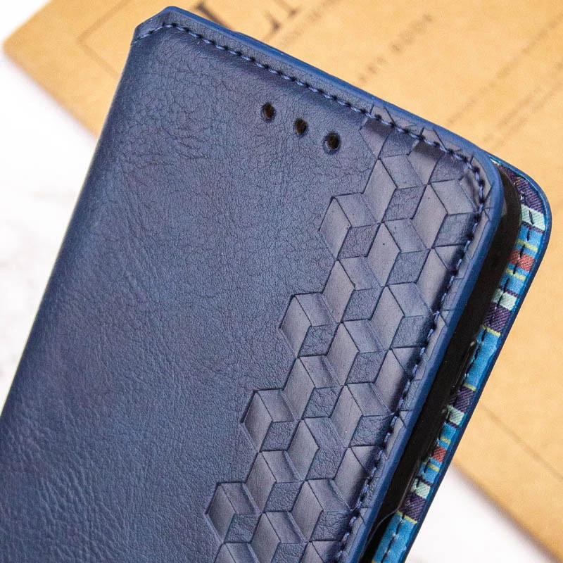 Кожаный чехол-книжка GETMAN Cubic (PU) для Xiaomi Redmi A5 / Poco C71, Синий 2, Искусственная кожа, купить оптом с доставкой