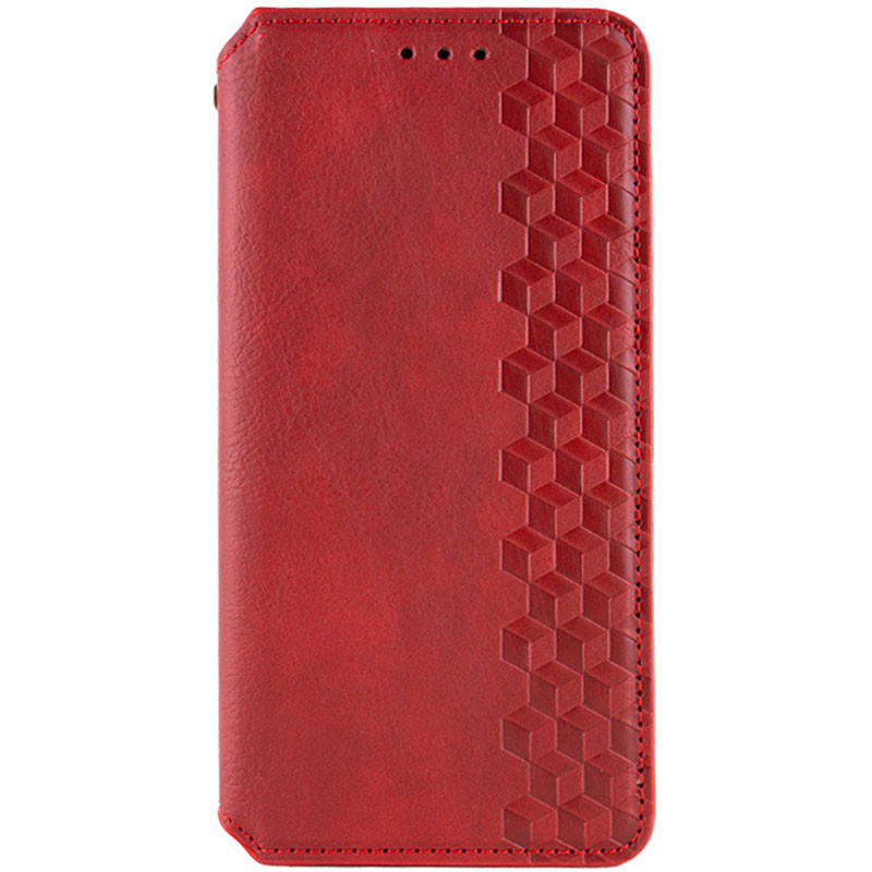Кожаный чехол-книжка GETMAN Cubic (PU) для Motorola Moto G15 Power / G17 Power, Красный, Искусственная кожа, купить оптом с доставкой