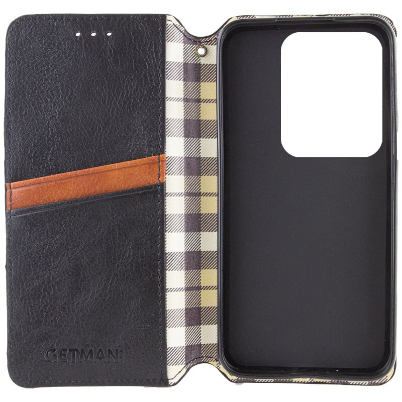 Кожаный чехол-книжка GETMAN Cubic (PU) для Motorola Moto G15 Power / G17 Power, Черный 2, Искусственная кожа, купить оптом с доставкой