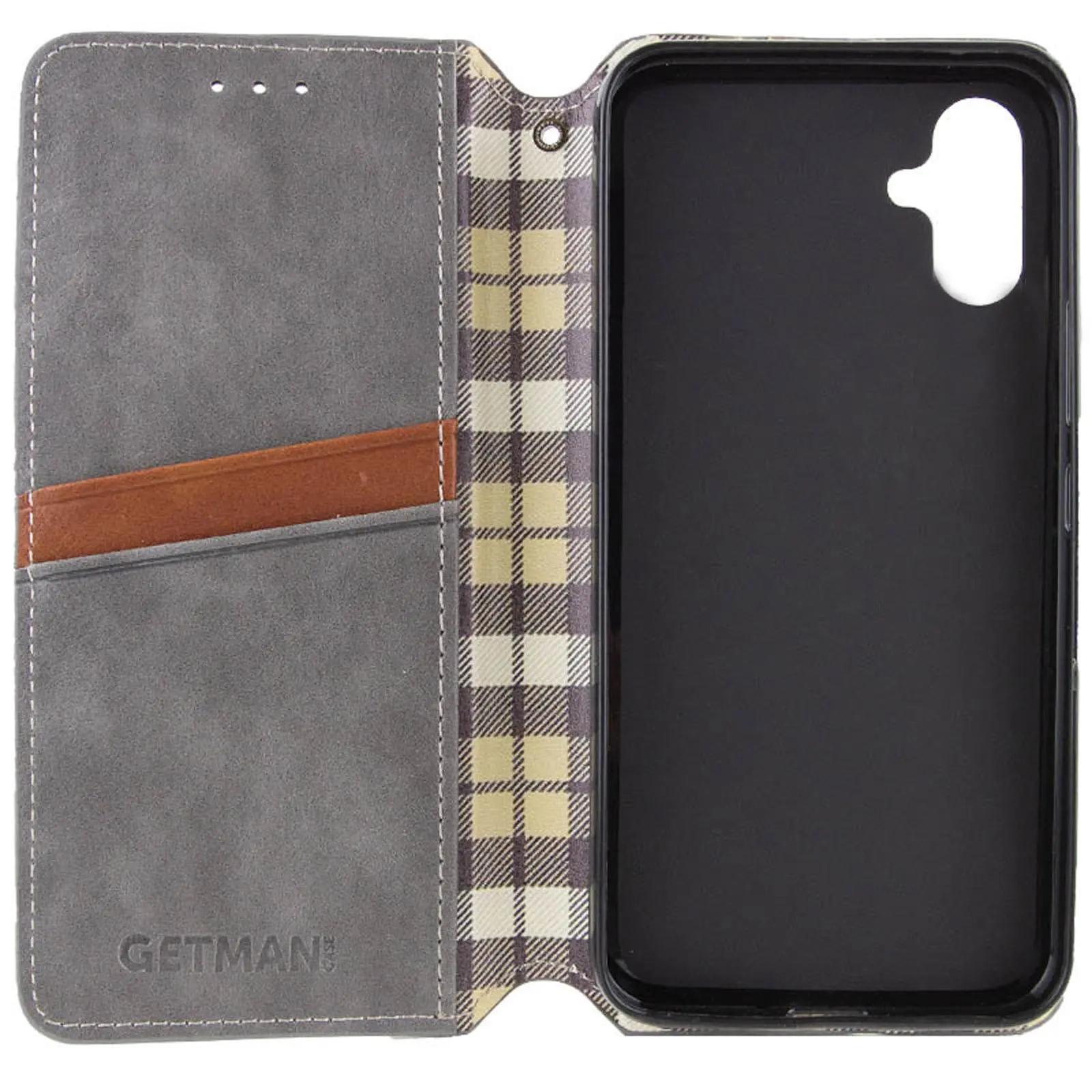 Кожаный чехол-книжка GETMAN Cubic (PU) для Samsung Galaxy A07, Серый 1, Искусственная кожа, купить оптом с доставкой